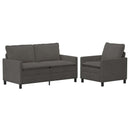 Sofa Sæt 2 pcs Mørkegrå Stof