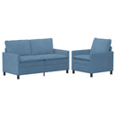 Sofa Sæt 2 pcs Blå Stof