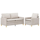 Sofa Sæt 2 pcs Cremefarvet Polyester