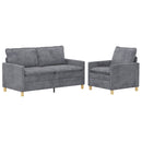 Sofa Sæt 2 pcs Lysegrå Polyester