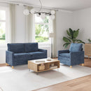 Sofa Sæt 2 pcs Blå Polyester