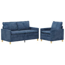 Sofa Sæt 2 pcs Blå Polyester