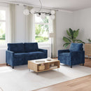 Sofa Sæt 2 pcs Mørkeblå Polyester