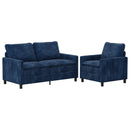 Sofa Sæt 2 pcs Mørkeblå Polyester