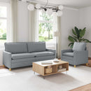 Sofa Sæt 2 stk. Lysegrå Stof