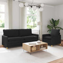 Sofa Sæt 2 stk. Sort Stof