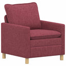 Sofa Sæt 2 stk. Vinrød Stof
