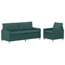 Sofa Sæt 2 stk. Mørkegrøn Stof
