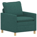 Sofa Sæt 2 stk. Mørkegrøn Stof