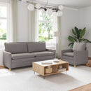 Sofa Sæt 2 stk. Gråbrun Stof