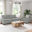 Sofa Sæt 2 pcs Lysegrå Fløjl