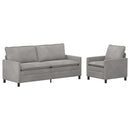 Sofa Sæt 2 pcs Lysegrå Fløjl