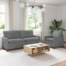 Sofa Sæt 2 pcs Mørkegrå Fløjl