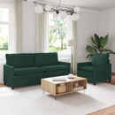 Sofa Sæt 2 pcs Mørkegrøn Fløjl