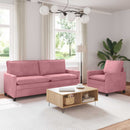 Sofa Sæt 2 pcs Lyserød Fløjl