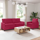 Sofa Sæt 2 pcs Vinrød Fløjl