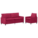 Sofa Sæt 2 pcs Vinrød Fløjl