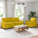 Sofa Sæt 2 pcs Gul Fløjl