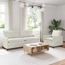 Sofa Sæt 2 pcs Cremefarvet Fløjl