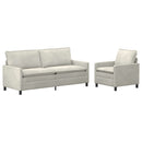 Sofa Sæt 2 pcs Cremefarvet Fløjl