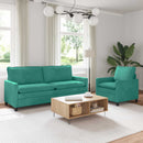 Sofa Sæt 2 pcs Turkis Fløjl