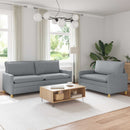 Sofa Sæt 2 stk. Lysegrå Stof