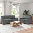 Sofa Sæt 2 stk. Mørkegrå Stof