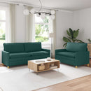 Sofa Sæt 2 stk. Mørkegrøn Stof