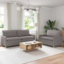 Sofa Sæt 2 stk. Gråbrun Stof
