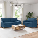 Sofa Sæt 2 stk. Blå Stof