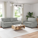Sofa Sæt 2 pcs Lysegrå Fløjl