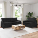 Sofa Sæt 2 pcs Sort Fløjl