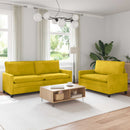 Sofa Sæt 2 pcs Gul Fløjl