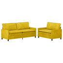 Sofa Sæt 2 pcs Gul Fløjl