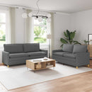 Sofa Sæt 2 stk. Mørkegrå Stof