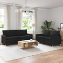Sofa Sæt 2 stk. Sort Stof