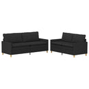 Sofa Sæt 2 stk. Sort Stof