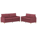 Sofa Sæt 2 stk. Vinrød Stof