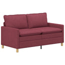 Sofa Sæt 2 stk. Vinrød Stof