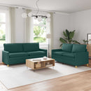 Sofa Sæt 2 stk. Mørkegrøn Stof