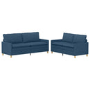 Sofa Sæt 2 stk. Blå Stof