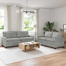 Sofa Sæt 2 pcs Lysegrå Fløjl