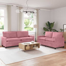 Sofa Sæt 2 pcs Lyserød Fløjl