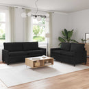 Sofa Sæt 2 pcs Sort Fløjl