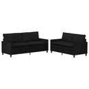 Sofa Sæt 2 pcs Sort Fløjl