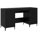 Bord med opbevaring Sort eg 140 x 50 x 75 cm Konstrueret træ