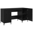 Bord med opbevaring Sort eg 140 x 50 x 75 cm Konstrueret træ