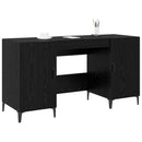 Bord med opbevaring Sort eg 140 x 50 x 75 cm Konstrueret træ