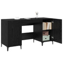 Bord med opbevaring Sort eg 140 x 50 x 75 cm Konstrueret træ
