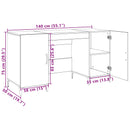 Bord med opbevaring Sort eg 140 x 50 x 75 cm Konstrueret træ